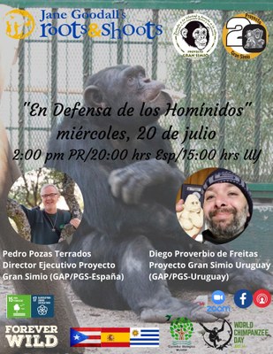 En defensa de los homínidos. Conferencia telemática con Puerto Rico.
