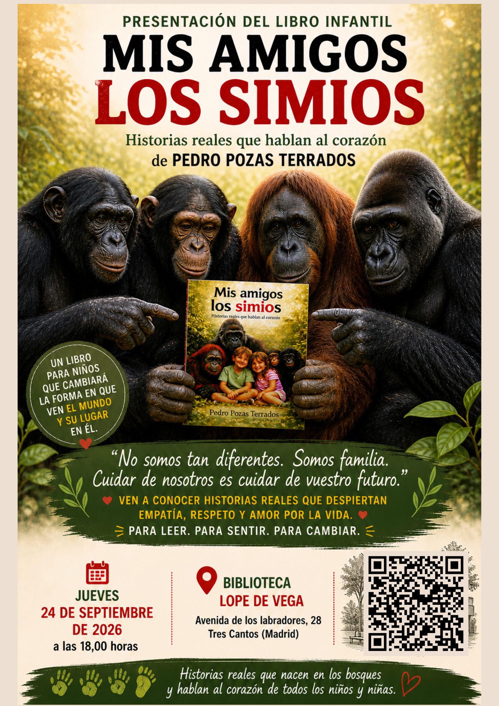 Presentación libro infantil "Mis amigos los simios"