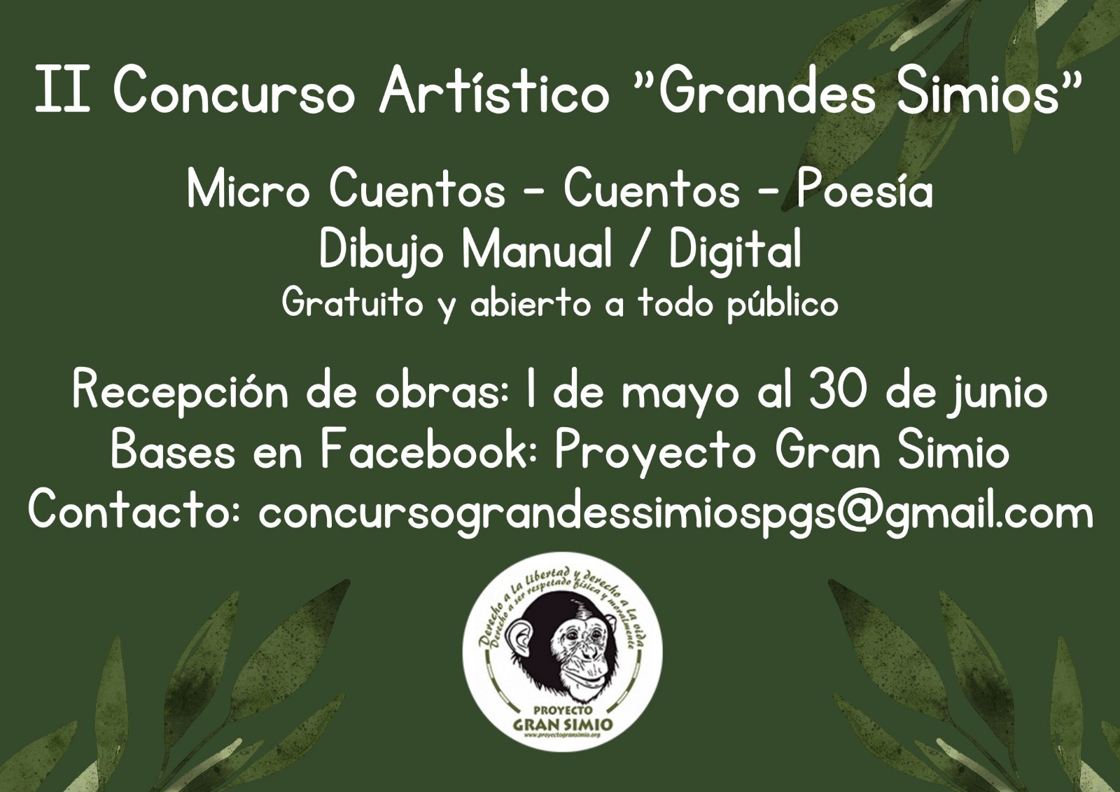 Segundo concurso literario y artístico en defensa de los grandes simios.